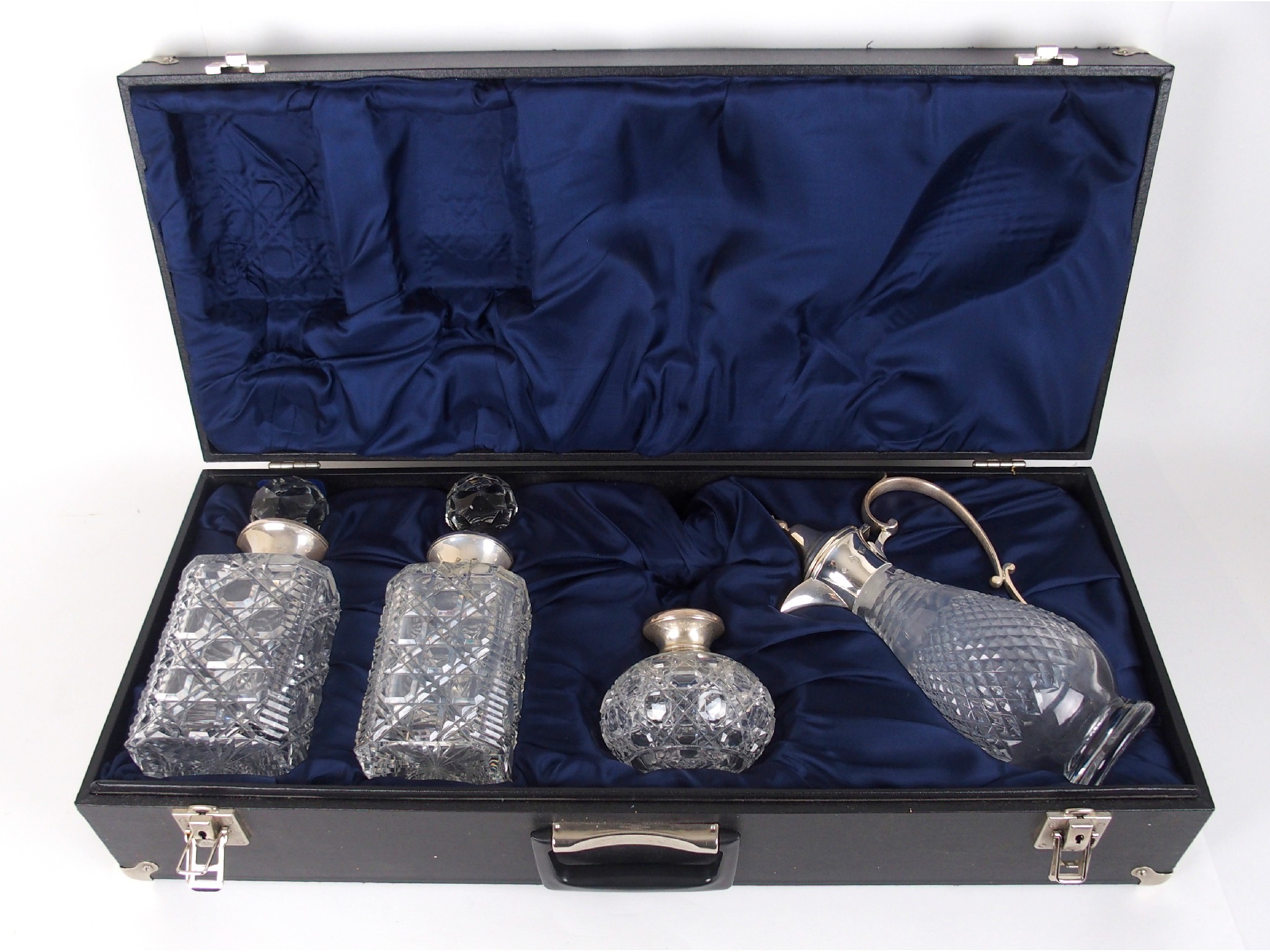 Appraisal: A decanter and scent bottle setby Argyll Silver Birmingham comprising