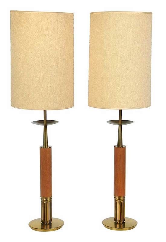 Appraisal: Pair Parzinger for Stiffel Table Lamps Linden New Jersey mid