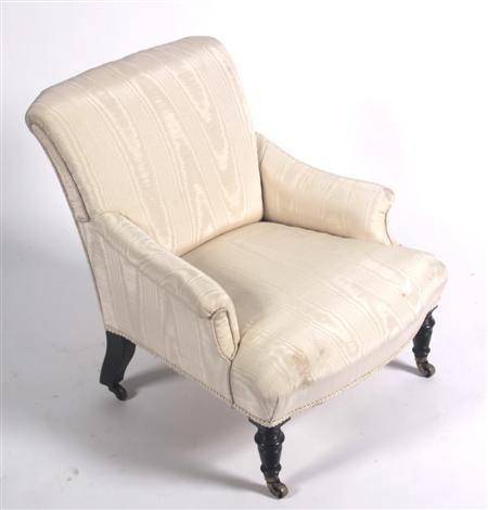 Appraisal: A Victorian lady's chair the cushioned back downswept scrolled arms