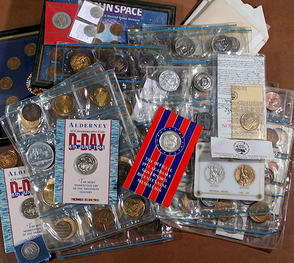 Appraisal: Assorted Coin and Metal Lot Various countries and associations some