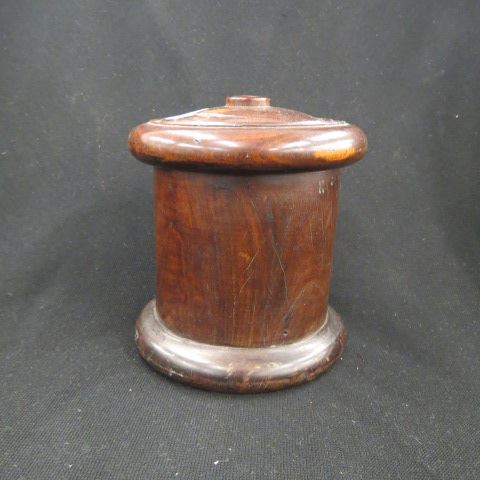 Appraisal: th Century Rosewood String Holder carved cylindrical