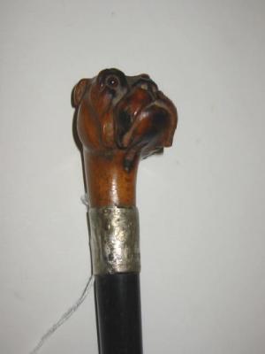 Appraisal: A MALACCA WALKING STICK early th century the wooden grip