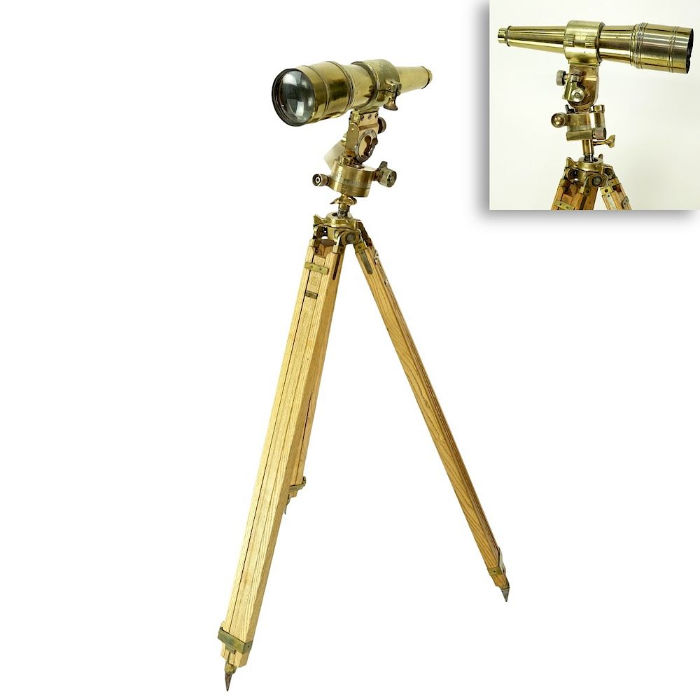 Appraisal: Antique Parisian Brass Telescope Antique Parisian Brass Telescope on Gaumont