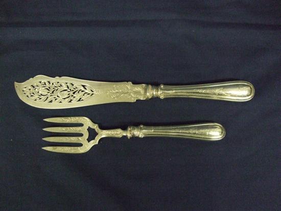 Appraisal: Pair of Victorian silver fish servers with pierced blades oz