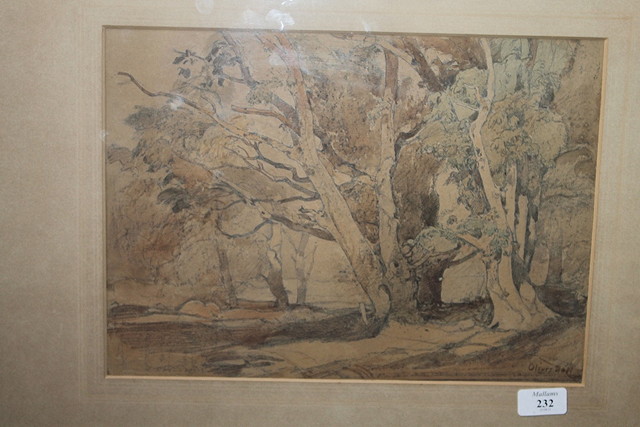 Appraisal: Oliver Hall British - Landscape of trees signed watercolour and