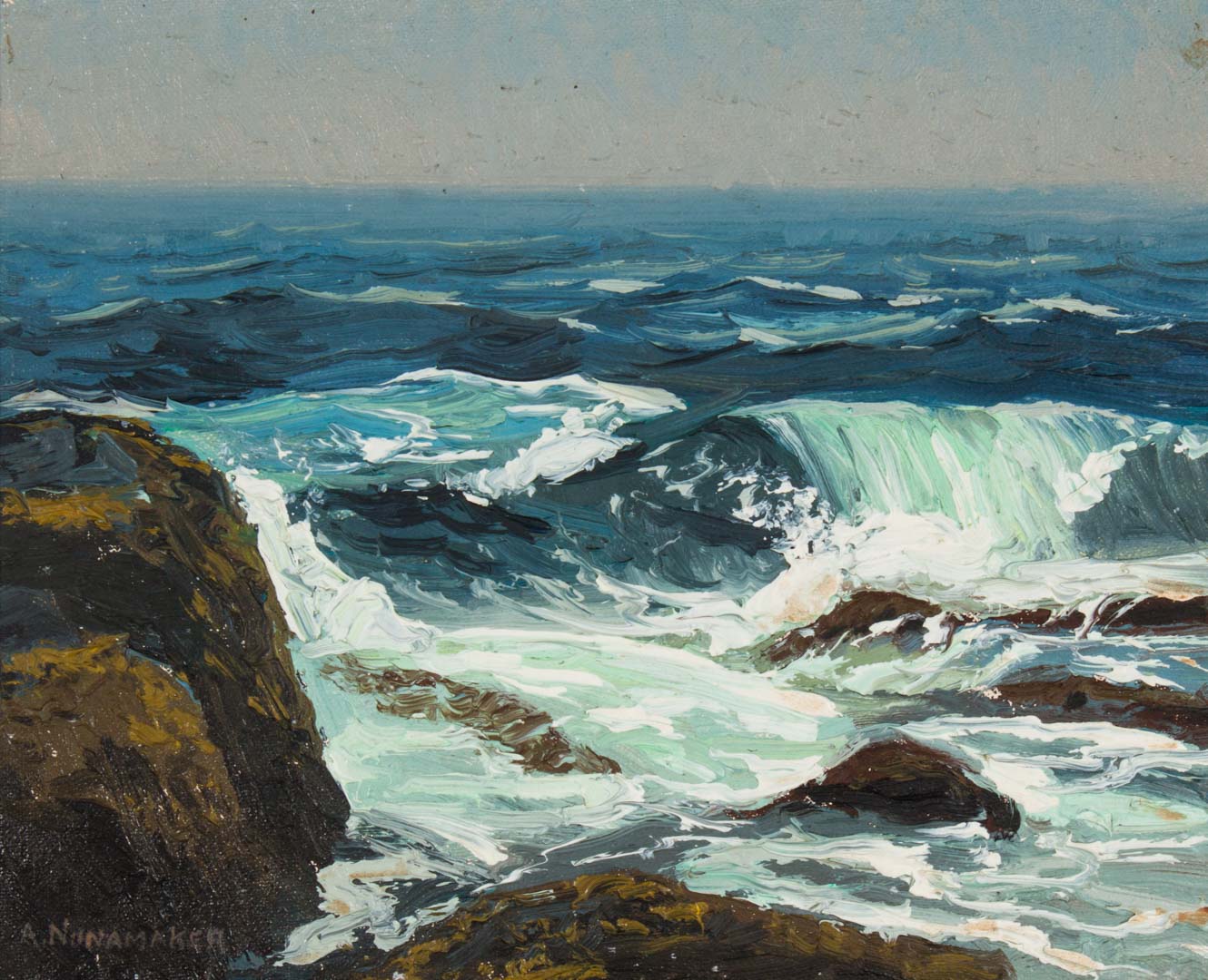 Appraisal: Alfred Nunamaker Ocean Waves oil on canvas Alfred R Nunamaker