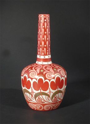 Appraisal: A William De Morgan solifleur vase painted with sprays of