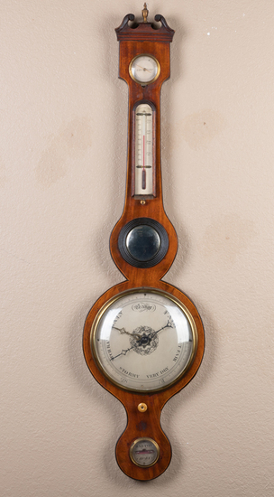 Appraisal: Vintage wooden Barometer Thermometer marked BARTON - CHORLY tall x