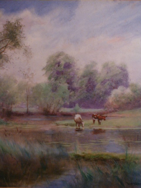 Appraisal: William Bartol Thomas - A rural scene with cattle watering