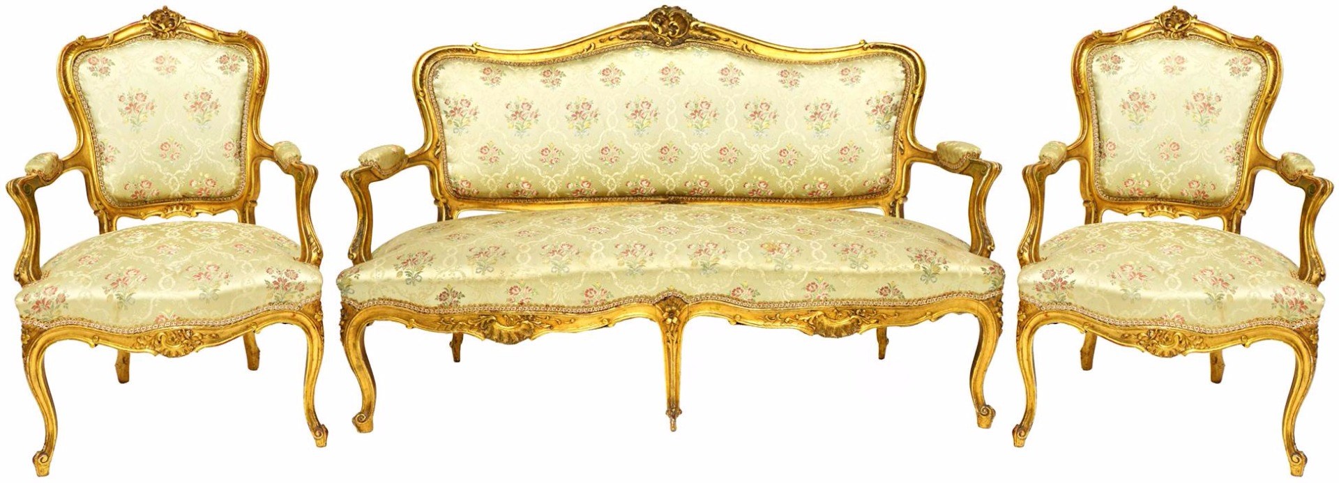 Appraisal: A late th century gilt framed Louis XV style five