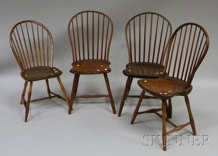 Appraisal: Four Windsor Bow-back Side Chairs including a pair