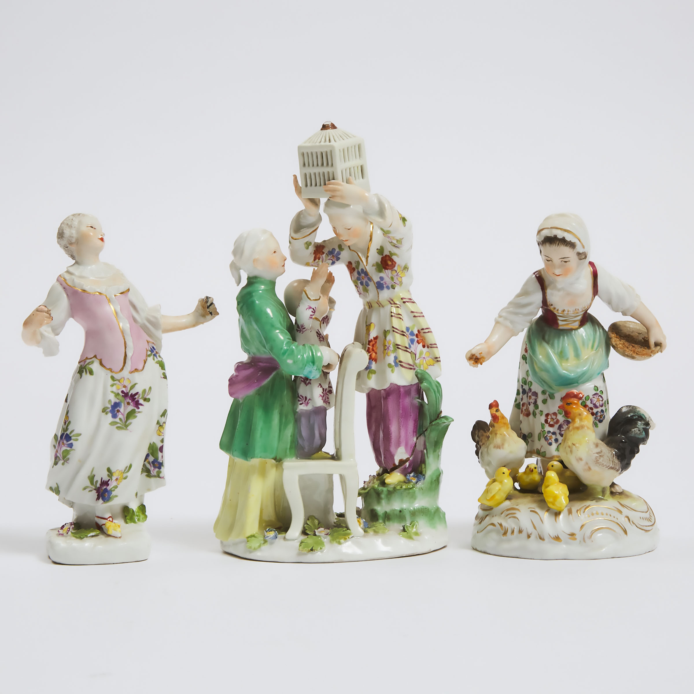 Appraisal: Three Vienna and Meissen Figures and Groups th th century