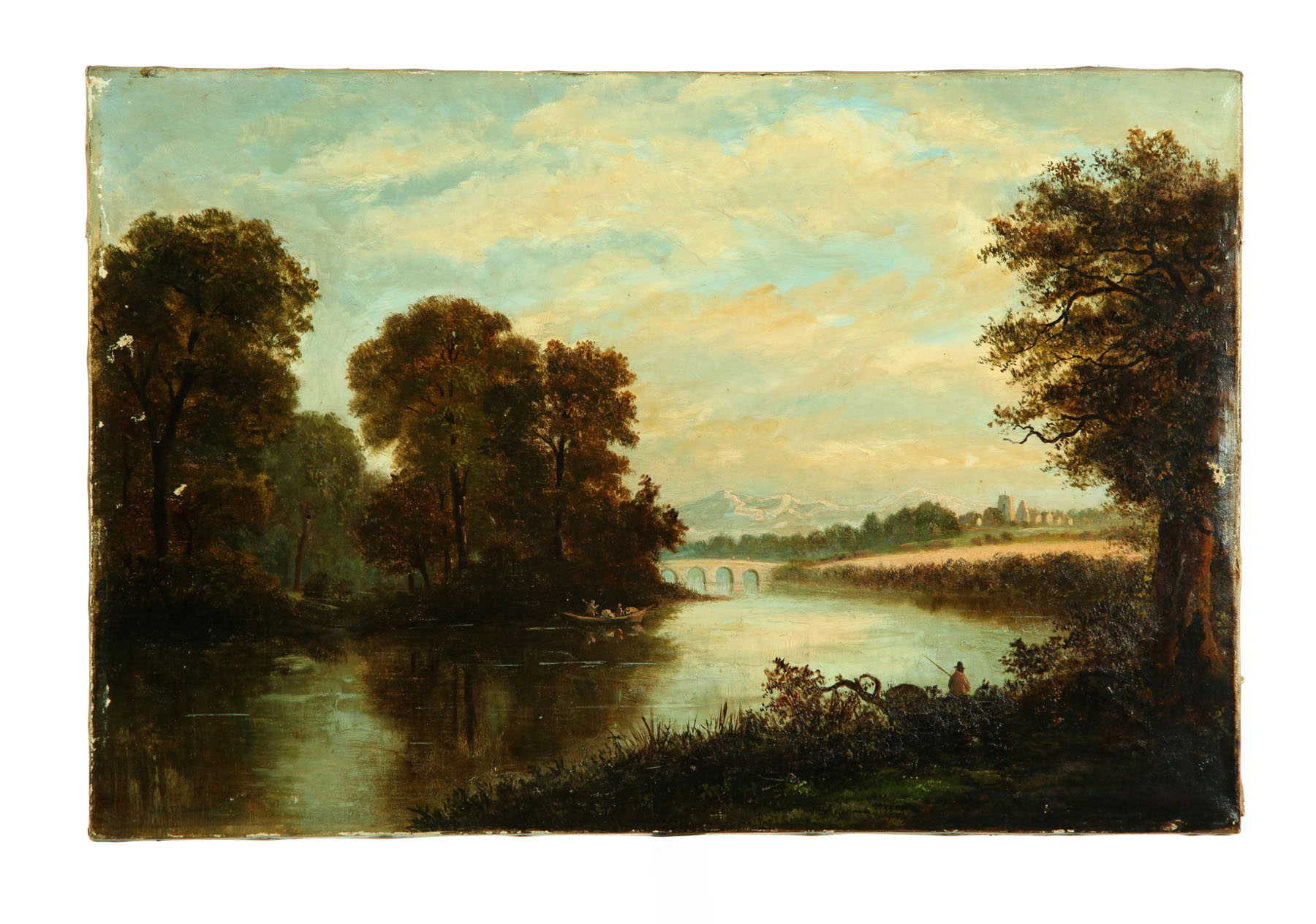 Appraisal: RIVERSCENE BY JAMES ARTHUR O'CONNOR IRISH - Oil on canvas