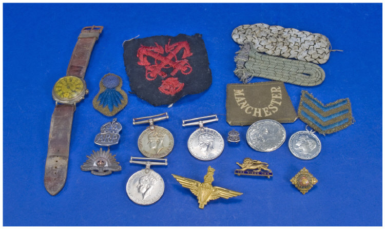 Appraisal: Military Interest Small Lot Comprising Three WW Medals Silver ARP