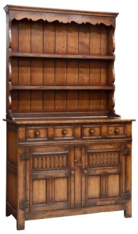 Appraisal: English Jacobean style oak kitchen cabinet attributed to Titchmarsh Goodwin