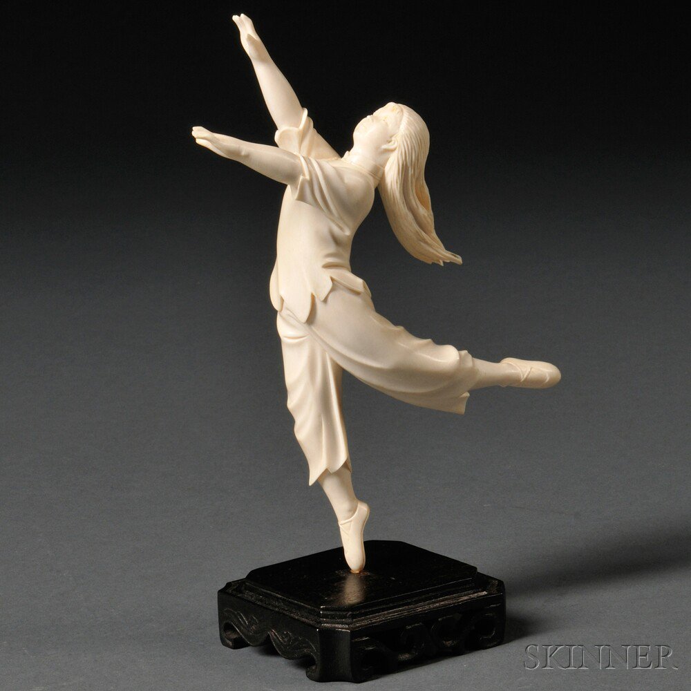 Appraisal: Ivory Carving of a Ballet Dancer China on a carved