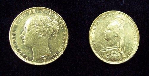 Appraisal: Two gold sovereigns and