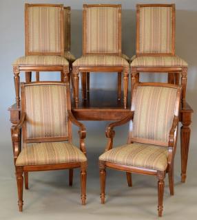 Appraisal: Ethan Allen dining set with eight upholstered chairs and table