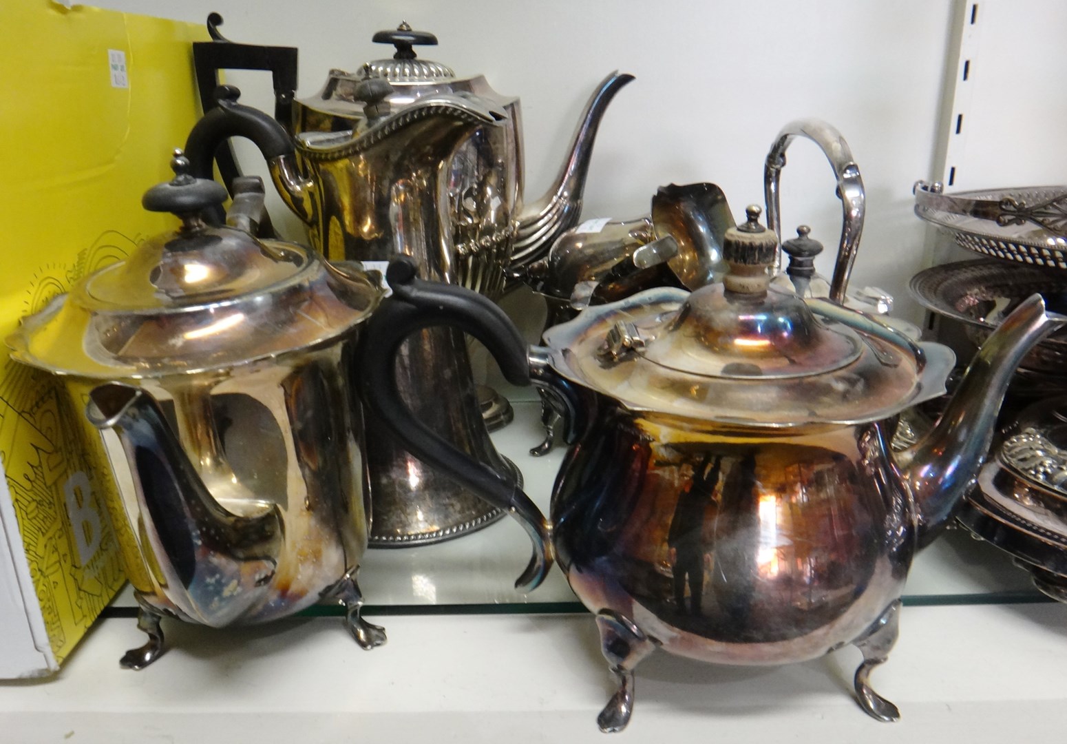 Appraisal: Plated wares comprising a four piece tea and coffee set