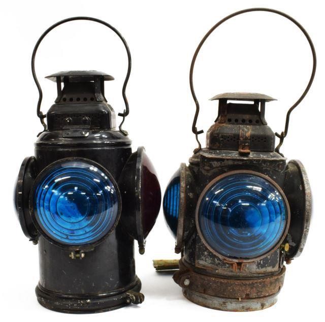 Appraisal: lot of Adams Westlake railroad lanterns thc Chicago Illinois each