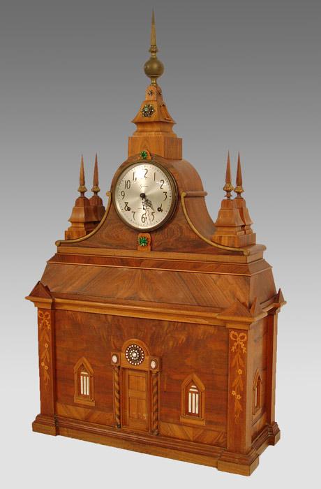 Appraisal: CUSTOM CATHEDRAL FOLK ART CLOCK CASE Outstanding hand crafted cathedral