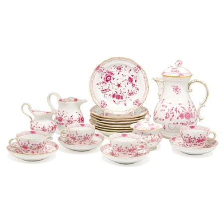 Appraisal: Meissen Pink Floral Decorated Porcelain Dessert Service Estimate -