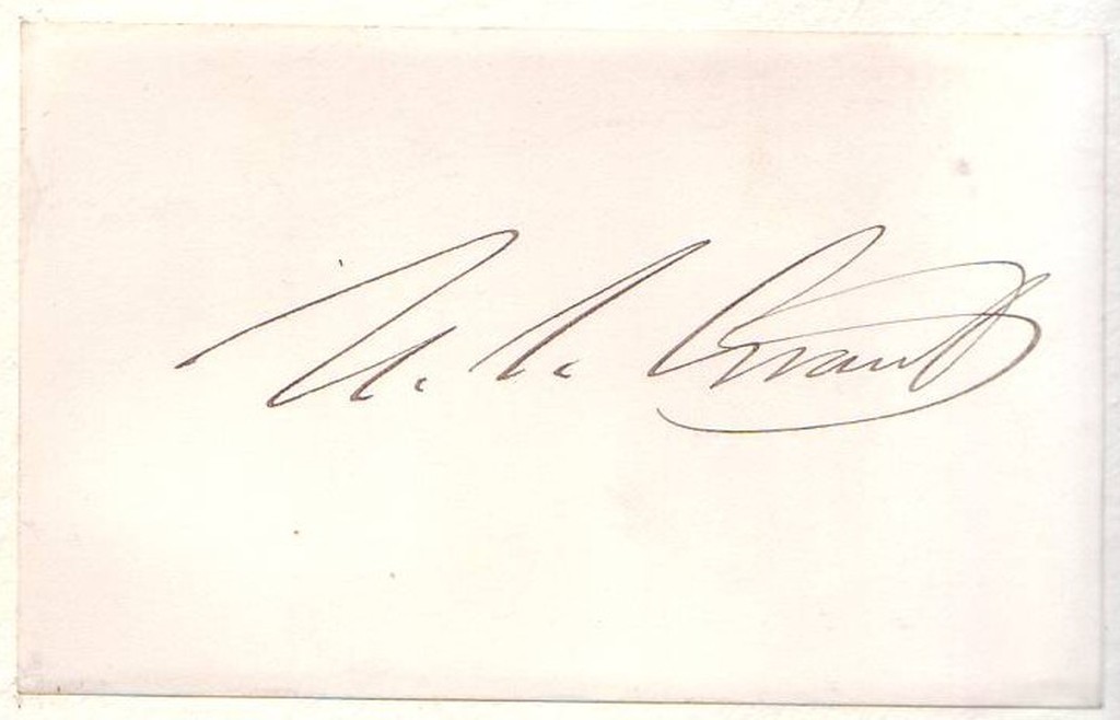 Appraisal: GRANT ULYSSES S Signature U S Grant on a visiting