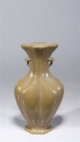 Appraisal: Chinese celadon glazed vase with molded handles and six-character Yongzheng