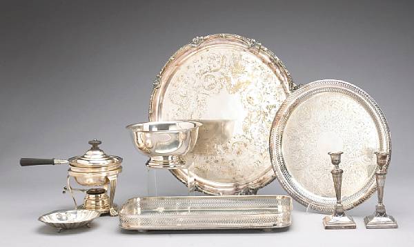 Appraisal: A group of mixed silver and plate Comprising plated set