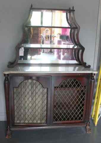 Appraisal: Mahogany Marbletop Server Etagere A great looking piece From an