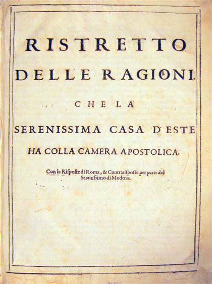 Appraisal: vol Testi Fulvio Ristretto delle Ragioni che la Serenissima Casa