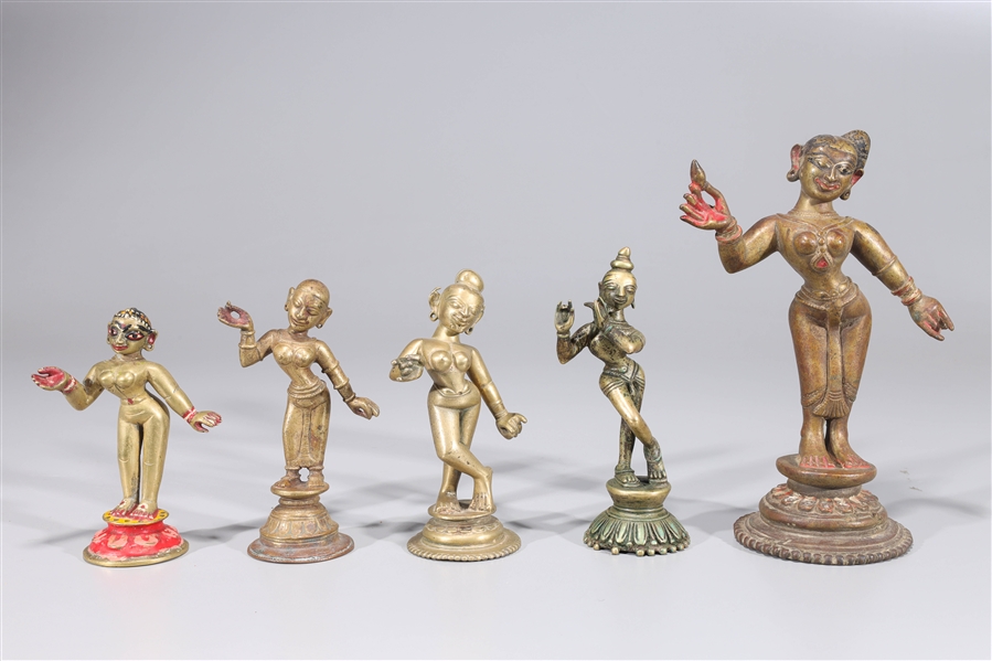 Appraisal: Group of five antique Indian bronze and copper alloy figures