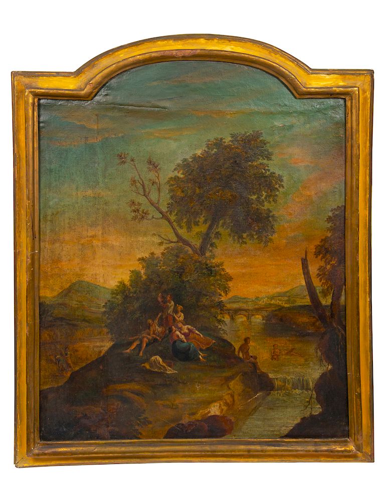 Appraisal: Continental th Century Continental th Century Landscape oil on canvas