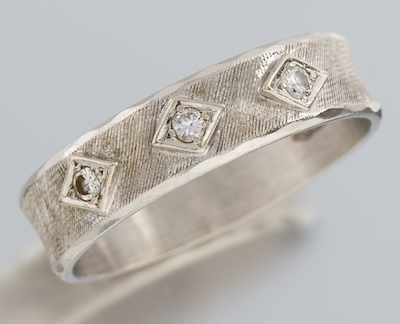 Appraisal: A Gentleman's Gold and Diamond Band k white gold band