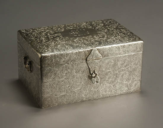 Appraisal: Woods Chatellier Floral Chased Sterling Jewelry Case New York First