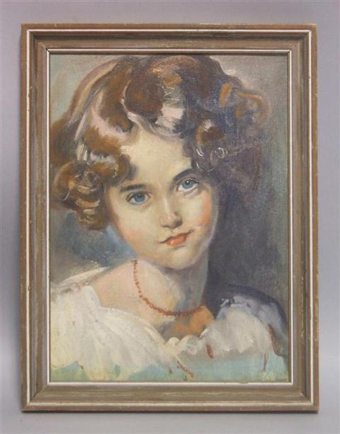 Appraisal: PIERCE RICE AMERICAN - PORTRAIT OF A YOUNG GIRL Oil