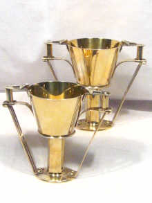 Appraisal: Russian Interest A fine pair of silver gilt cups hallmarked