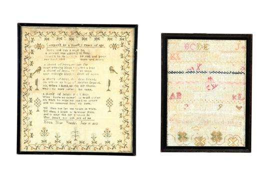 Appraisal: TWO SAMPLERS Eliza Pratt England silk on wool Minute stitches