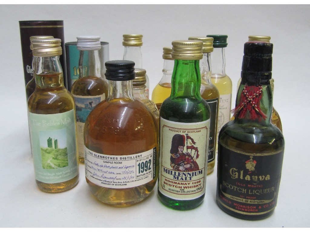 Appraisal: Large selection of whisky miniatures including Drumguish Auchentoshan Rosebank Chivas