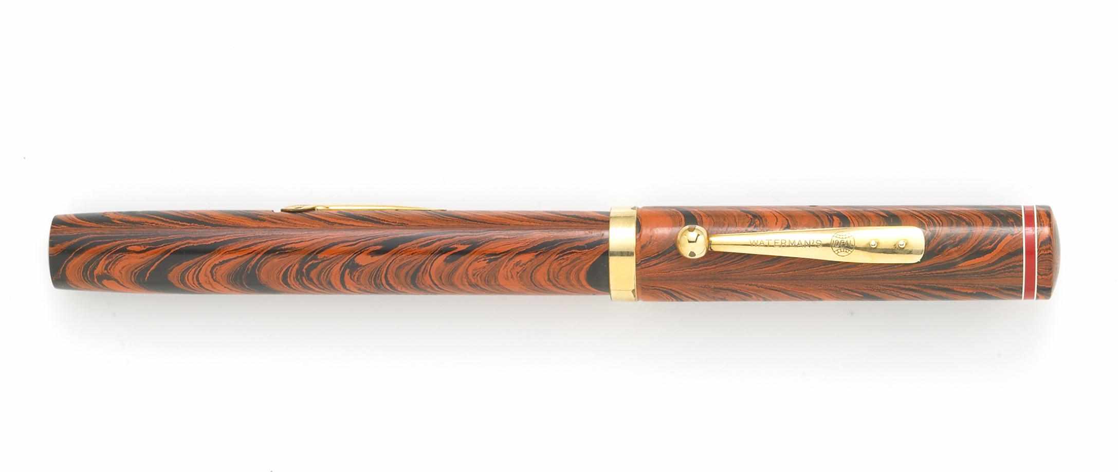 Appraisal: WATERMANS Red Ripple Fountain Pen Red Ripple with red band