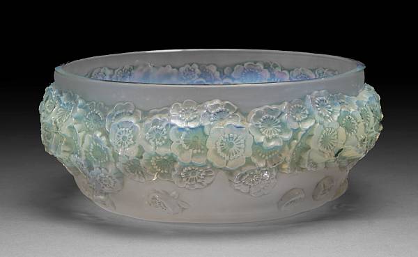 Appraisal: A Ren Lalique molded opalescent glass bowl Primev res Marcilhac