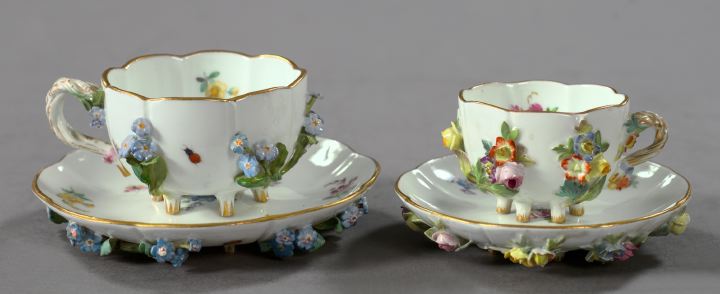 Appraisal: Two Meissen Porcelain Cups and Saucers consisting of a good