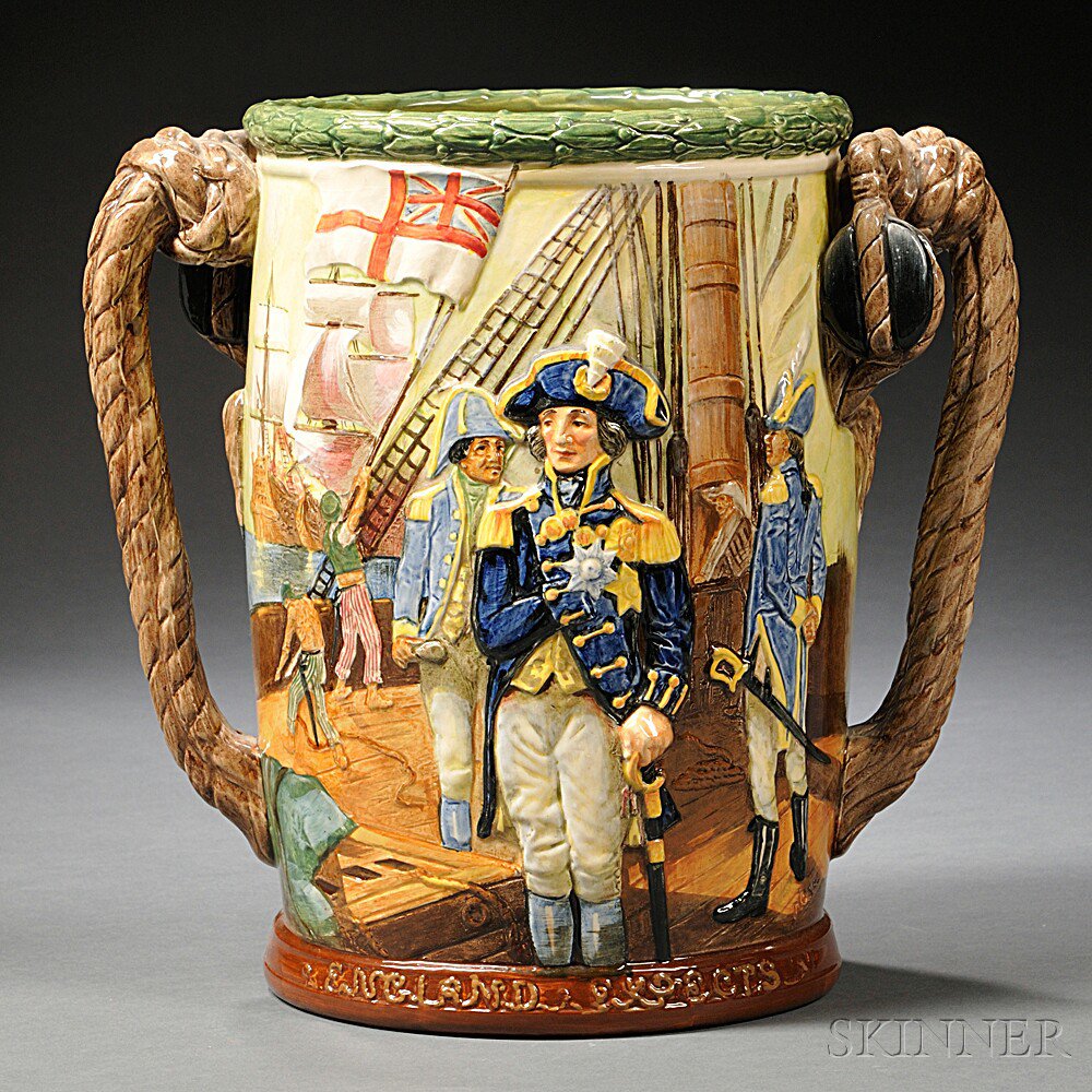 Appraisal: Royal Doulton Commemorative Lord Nelson Loving Cup England numbered in