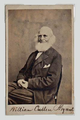 Appraisal: William Cullen Bryant signed CDV carte de visite albumen image