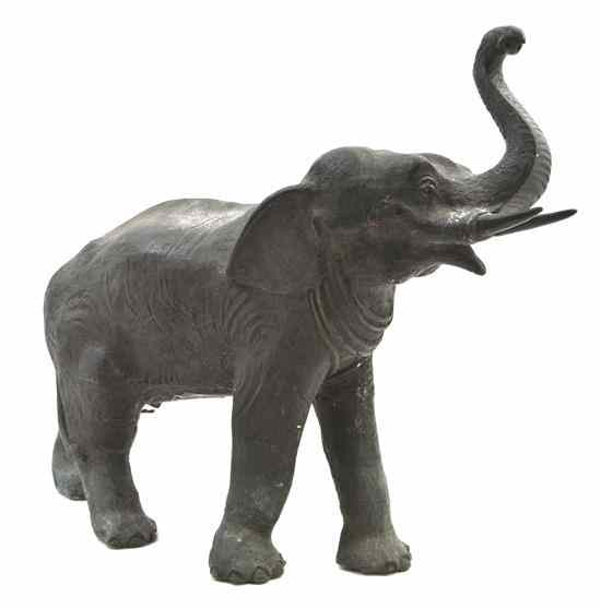 Appraisal: A Bronze Animalier Figure of an Elephant realistically cast with