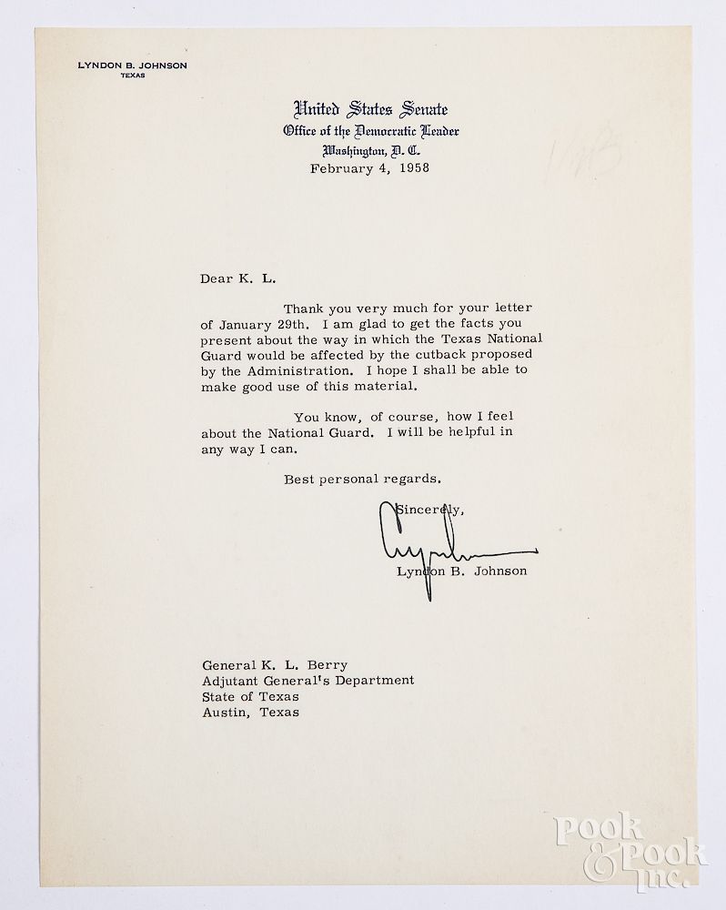 Appraisal: Lyndon Johnson signed typed letter Exclusive on Bidsquare Lyndon Johnson