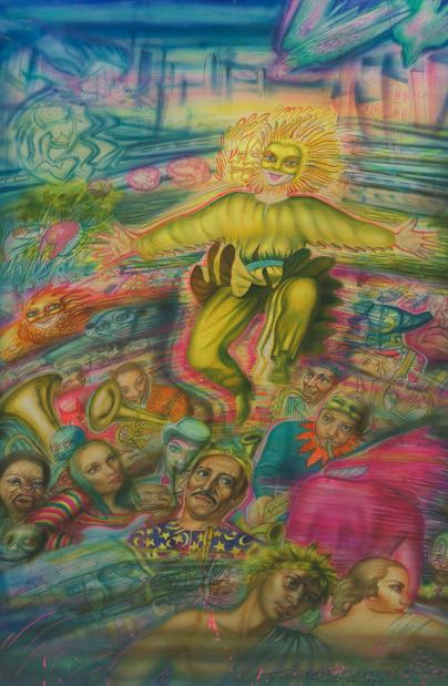 Appraisal: ALEJANDRO ROMERO MEXICAN B x Fiesta del Sol Mixed media