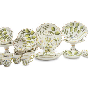 Appraisal: A Worcester Blind Earl Porcelain Dessert Service th Century comprising