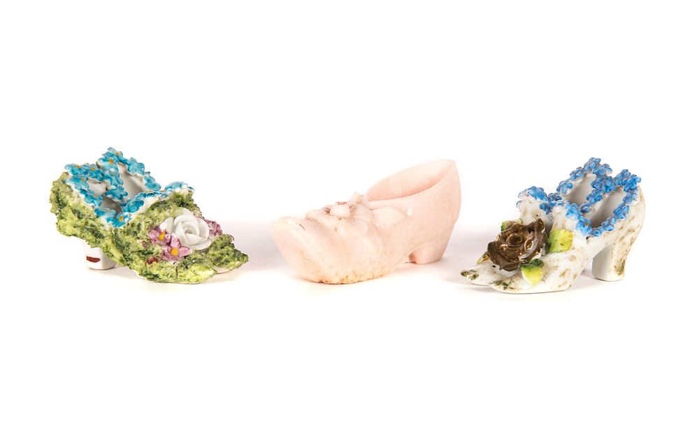 Appraisal: Dresden Porcelain shoes Dresden Porcelain shoes