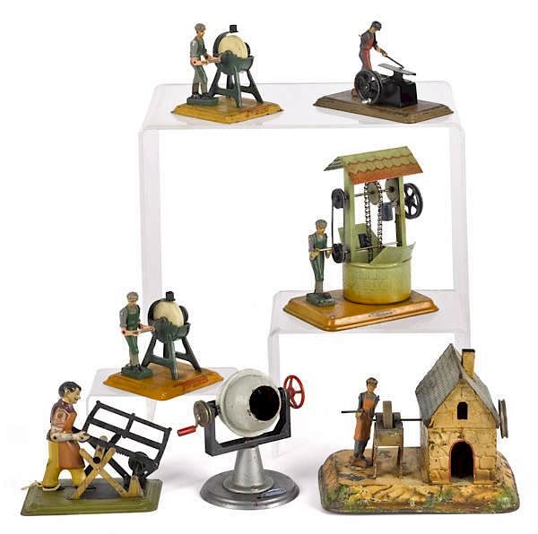 Appraisal: Seven steam toy accessories to include five Flei Seven steam